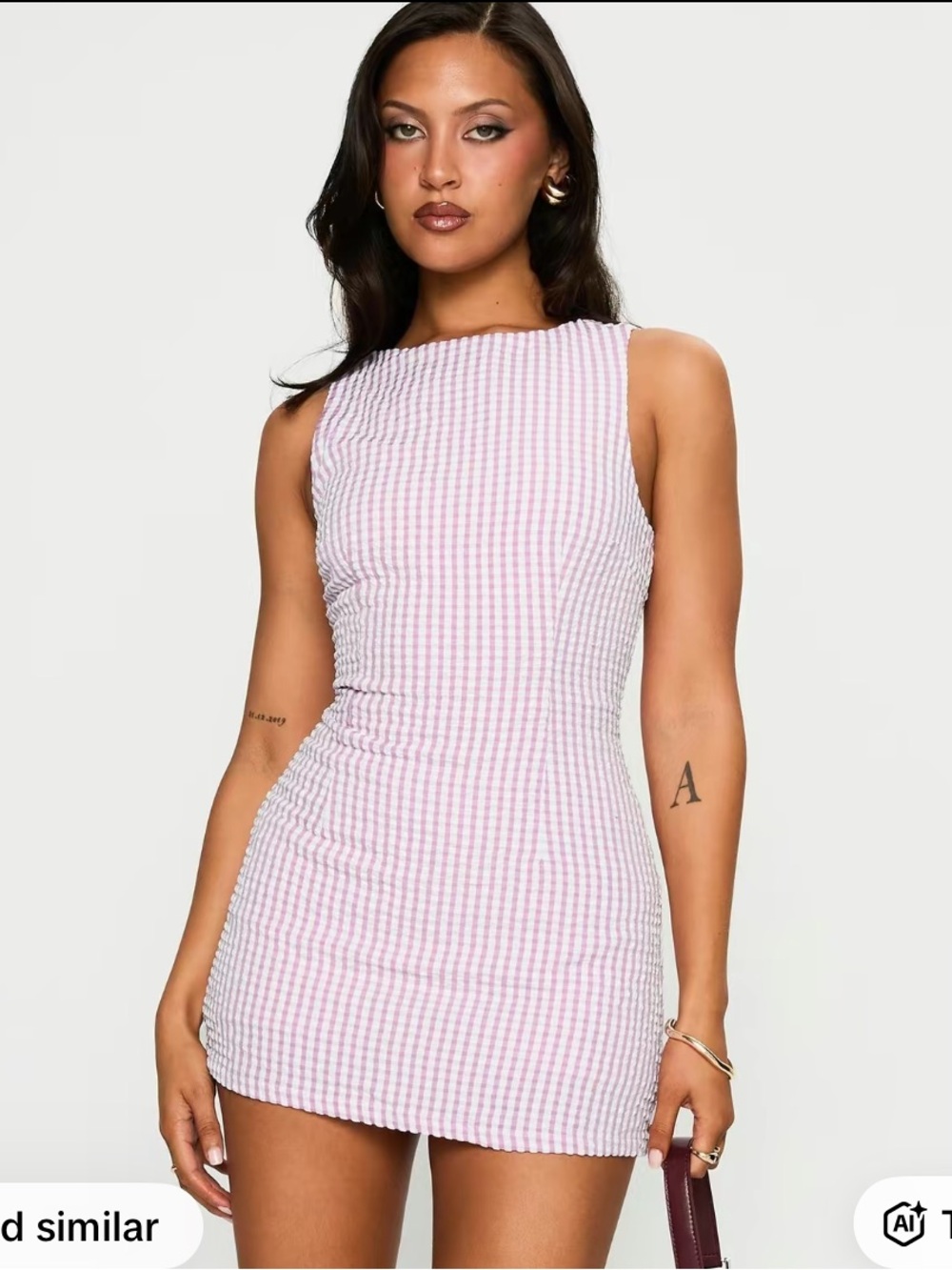 Princess Polly yumiko romper pink check - Picture 2 of 3
